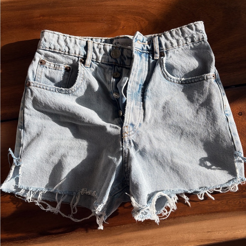 Zara Light Blue Jean Shorts